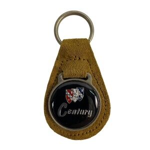 Buick Century Keychain Suede Leather Metal Logo Ring USA
